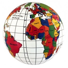 PELOTA PVC DECORADA MAPAMUNDI BLANCO 0-6 AÃ‘OS