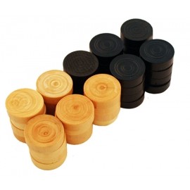 FICHAS DAMAS MADERA (12 FICHAS NEGRAS + 12 FICHAS BLANCAS)