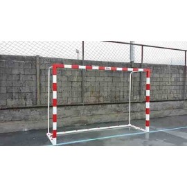 JGO PORTERÍAS F.SALA/BALONMANO ALUMINIO TRASLADABLES 80X80MM CON BASE 80X40MM