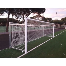 JUEGO PORTERÃAS ALUMINIO FÃšTBOL 11  120X100 ABATIBLES CON ARQUILLOS GALVANIZADOS EN CALIENTE
