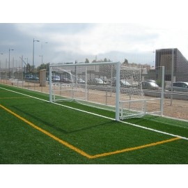 JUEGO PORTERÃAS ALUMINIO FÃšTBOL 11  120X100 ABATIBLES CON ARQUILLOS LACADOS