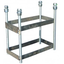 JUEGO CANASTAS GALVANIZADAS MINIBASKET MONOTUBO NEW TUBO 114 MM FIJAS CON BASE ANCLAJE-SIN TABLERO,ARO