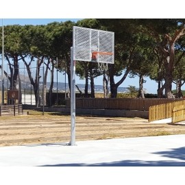 JUEGO CANASTAS ANTIVANDALICAS MINIBASKET NEW TUBO 114 MM GALVANIZADAS -INCLUYE AROS, REDES Y TABLEROS-