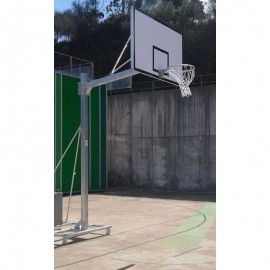JUEGO CANASTAS GALVANIZADAS BALONCESTO DELUXE MONOTUBO TRASLADABLES 2 RUEDAS CON CARRO - SIN TABLEROS