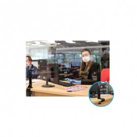 MAMPARA DE PROTECCIÓN  CON SOPORTES METÁLICOS PARA MESA