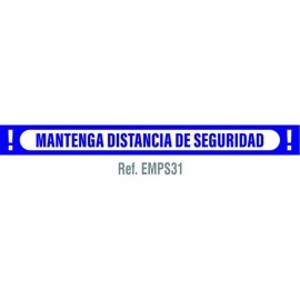 SEÑAL 1000x100 MM MANTENGA DISTANCIA DE SEGURIDAD AZUL