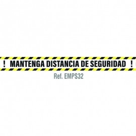 SEÑAL 1000x100 MM MANTENGA DISTANCIA DE SEGURIDAD AMARILLO/NEGRO